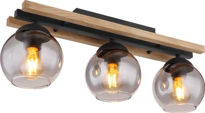 Image de Globo Lighting Plafonnier métal noir mat, 3x E27