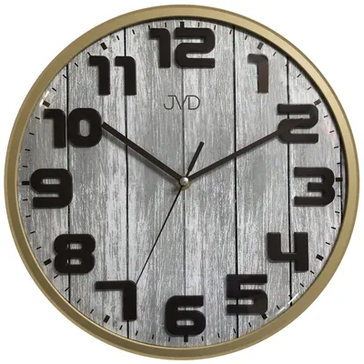 Produktbild von JVD HA52.1 Wanduhr Quarz analog Holz-Optik grau leise ohne Ticken