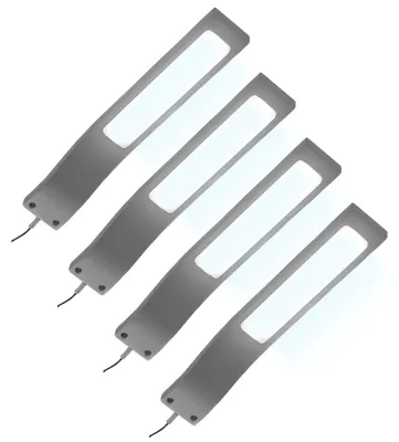 Produktbild von kalb | LED Aufbauleuchte 3W 3000K/ 4000K Schrankleuchte Set inkl. Netzteil 4er Set tageslichtweiss alu eloxiert