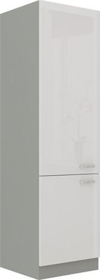60 cm Küche Bianca Weiß Hochglanz + Grau Küchenzeile Küchenblock
