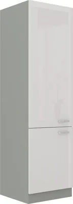 Produktbild von Küchen Hochschrank 60 Bianca Weiß Hochglanz + Grau Küchenzeile Küchenblock