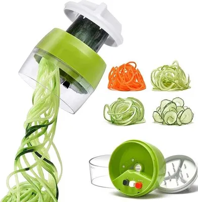 Produktbild von Famanu 4-in-1 Gemüseschneider - Spiralizer für Karotten, Gurken, Kartoffeln, Kürbis, Zucchini, Zwiebeln