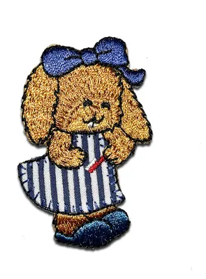 Obrázek produktu pro Zvířátko králíček - nášivka, nažehlovací, nažehlovací obrázek, nášivka, nažehlovací, velikost: 5,6 x 3,6 cm