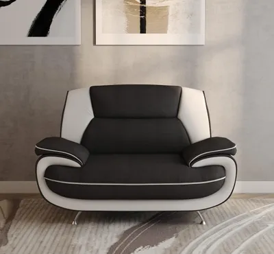 Produktbild von Kaiser Möbel Sessel modern für das Wohnzimmer, Stoff Kronos, Schwarz + Weiß, Palermo