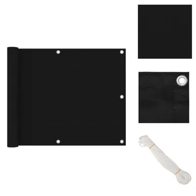 Obrázek produktu pro vidaXL Balkonová zástěna černá 75x600 cm Oxford tkanina - Slunečníky a slunečníky