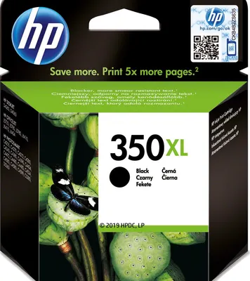 Produktbild von HP 350XL Schwarz Original Druckerpatrone mit hoher Reichweite, Hohe (XL-) Ausbeute, Foto schwarz, Tinte auf Pigmentbasis, 1 Stück(e), 1000 Seiten