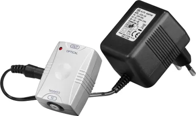 Image de Goobay 11918 Convertisseur coaxial-opto, argent - convertit un signal numérique RCA en un signal numérique optique Toslink