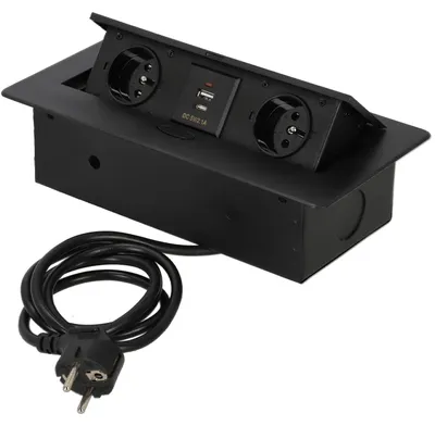 Obrázok produktu pre KOTARBAU® Vstavaná zásuvka do podhľadu KOMBIBOX, 2 zásuvky 230V + USB A+C, Obrázok generovaný UI