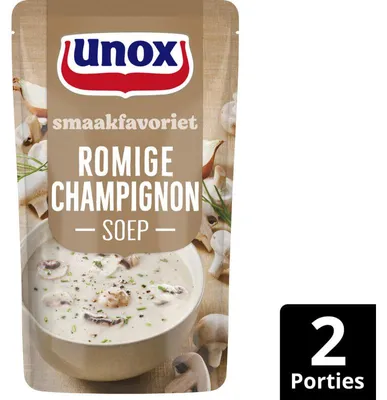Produktbild von Unox Champignonsoep 570g – Cremige Pilzsuppe, Schnell & Einfach