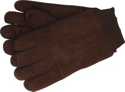 Lederhandschuhe Wildleder & Strickeinsätze von Hut-Breiter in braun