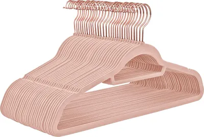 Produktbild von Rutschfeste Kleiderbügel - biegsam - drehbare Haken - 30 Stück - rosa