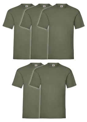 Produktbild von 5er Pack Fruit of the Loom Valueweight T-Shirt + GRATIS MyShirt Stoffbeutel Farbe: oliv Größe: XL