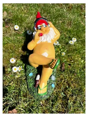 Produktbild von Gartenzwerg Nackter liegender Zwerg mit roter Zipfelmütze