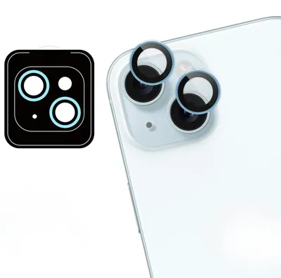 Imagen del producto de Protector de cámara de cristal paquete de 2 para Apple iPhone 15 / 15 Plus - Azul