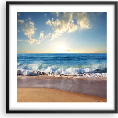 Produktbild von Gerahmtes Poster - Schwarzer Rahmen - Meer Ufer Wasser - 50x50 cm - Wand Bild - Wanddeko - Wandbilder - Kunstposter - Wandposter - Bilderrahmen - Bilder - Kunstdruck - Wandbild - P2BAC50x50-3551