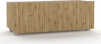 Produktbild von TV-Schrank KOLDER KL-01 mit 2 Türen Fernsehschrank 100 cm Fernsehtisch Lowboard Wohnzimmer Schrank Grifflos SoftClose Modern (Artisan Eiche)