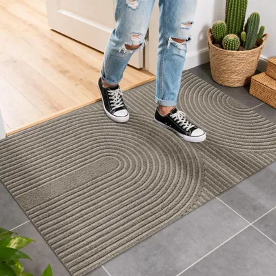 Immagine prodotto di Tappetino per interni ed esterni, 60x90 cm, beige, antiscivolo, assorbente, lavabile