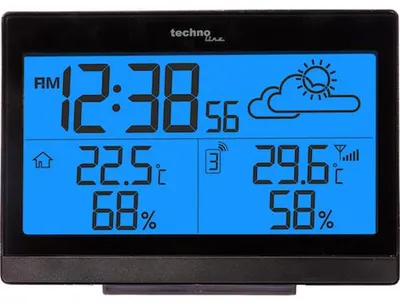 Produktbild von Technoline WS 9252, Schwarz, Innen-Hygrometer, Innen-Thermometer, Außen-Hygrometer, Außen-Thermometer, Hygrometer, Thermometer, Hygrometer, Thermometer, AA, 140 mm