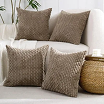 Productafbeelding van Dekokussenslopen, cordsatin, lichtbruin, 66 x 66 cm, 4 stuks