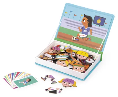 Produktbild von Janod Magnetibook - Sport Magnetspiel mit 48 Magneten und 16 Karten