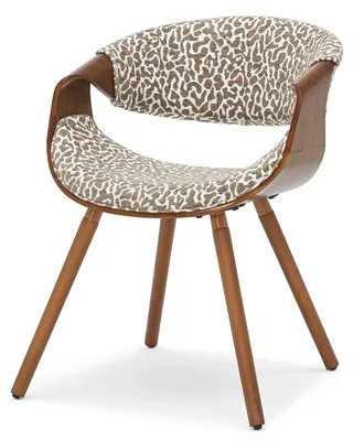 Produktbild von Designer-Esszimmerstuhl SAROLTA – Creme/Braun/Walnuss