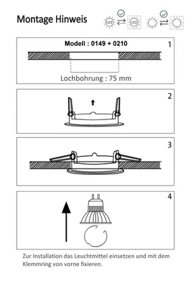 Produktbild von C-Light 12 V Einbaustrahler 0210 alu gebürstet