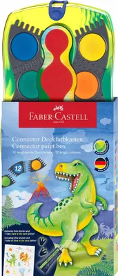 Immagine prodotto di FABER-CASTELL 125013 CONNECTOR scatola di verniciatura - 12 colori, incluso bianco opaco, dino