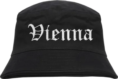 Produktbild von Vienna Fischerhut - Altdeutsch - bestickt - Bucket Hat Anglerhut Hut Schwarz L/XL