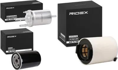 Produktbild von RIDEX Filterset Inspektionspaket Filtersatz für VW GOLF VI (5K1) Golf V Schrägheck (1K1) TOURAN (1T1, 1T2) GOLF PLUS (5M1, 521) für AUDI A3 Sportback