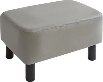 Produktbild von Moderne Fußbank - grau - Kunstleder - 42 cm