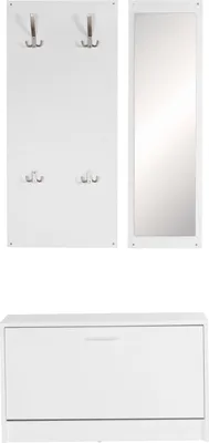 Produktbild von Wand-Garderobe JANA mit Spiegel & Schuhschrank Spanplatte
