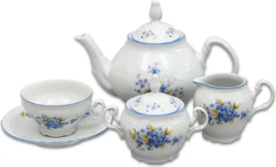 Produktbild von Bernadotte, Teeservice, Vergissmeinnicht, tschechisches Porzellan Thun 1794