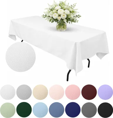 Produktbild von MEBLE ODNOWA, Tischdecke, Glatt Tischdecke, Rechteckig, Weiß, 140×240 cm, Matt, Tischschutz, Elegant, Formstabil, Elastisch, Strapazierfähig, Maschinenwaschbar