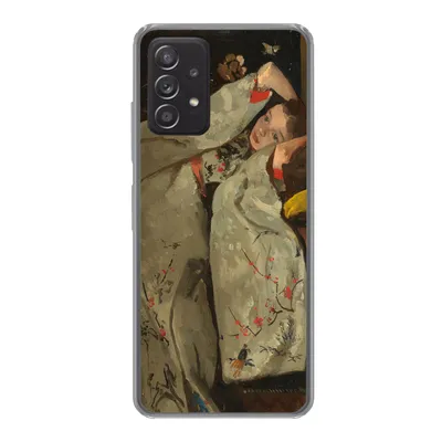 Produktbild von MuchoWow® Handyhülle Schutzhülle Hülle für Samsung Galaxy A33 5G Mädchen im weißen Kimono - Gemälde von George Hendrik Breitner Silikon Softcase Handy Hülle - Kartenhalter