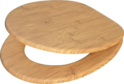 Produktbild von WC-Sitz aus Bambus, mit Absenkautomatik, leicht zu reinigen, aus MDF-Holz