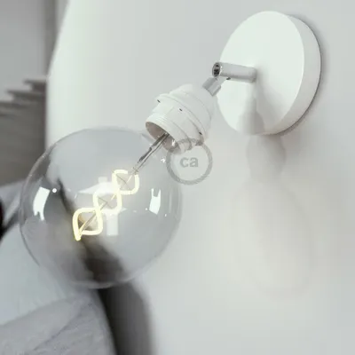 Immagine prodotto di Fermaluce Metallo 90° con portalampada filettato E27, punto luce in metallo orientabile