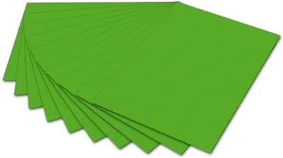 Produktbild von folia 6155 - Fotokarton Grasgrün, 50 x 70 cm, 300 g/qm, 10 Bogen - zum Basteln und kreativen Gestalten von Karten, Fensterbildern und für Scrapbooking
