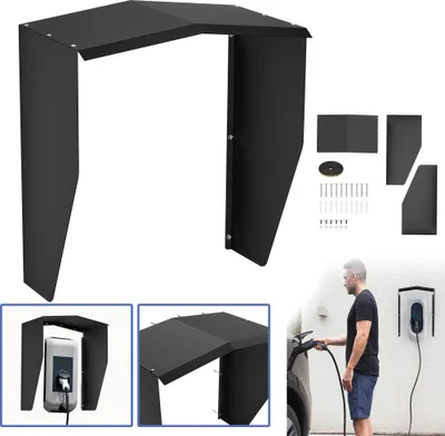 Obrázok produktu pre UISEBRT Wallbox ochrana proti poveternostným vplyvom - Robustná ochranná strieška zo železa na vonkajšie použitie, ochranná strieška proti dažďu pre wallbox, odolná proti poveternostným vplyvom