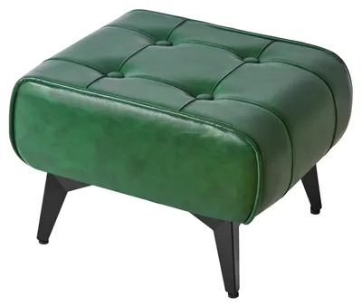Productafbeelding van Ottomaan, bekleding van kunstleer, groen, 40x30x26 cm, multifunctioneel voor de woonkamer