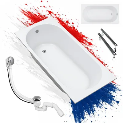 Obrázek produktu pro Vana AQUA for you KRONOS OVAL Slim 150×70 bílá, včetně sifonu a nožiček v balení