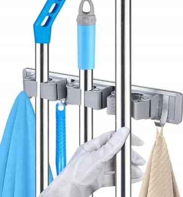 Produktbild von Praktischer Aluminium Wandhalter Organizer mit 4 Haken