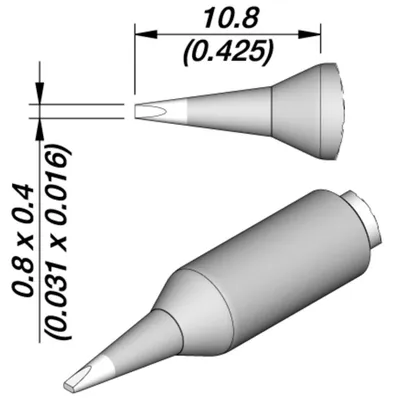 Obrázek produktu pro JBC pájecí hrot řady C245E, C245159E/0,8 x 0,4 mm, dláto C245159E