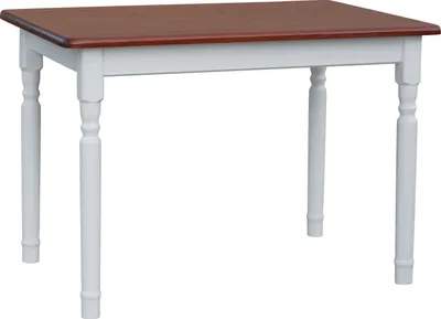 Image de Table blanche II en pin massif avec plateau couleur calvados 130 x 70 cm