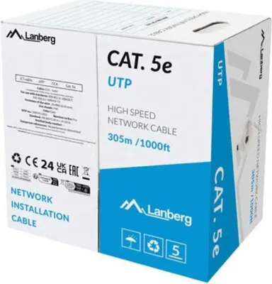 Image de Lanberg LCU5-15CC-0305-S câble réseau Gris 305 m Cat.5/Cat.5e U/UTP (UTP)