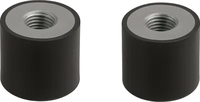 Produktbild von Gummi-Metall-Puffer Typ C – Schwingungsdämpfer mit beidseitigem Innengewinde | Ø 6–150 mm | M3–M16 | Stahl oder Edelstahl 50 x 30 mm / M10 x 28 mm