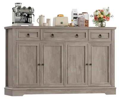 Obrázek produktu pro Komoda s zásuvkami a dvířky – 134x40x87 cm – Retro design – Úložná skříň z MDF