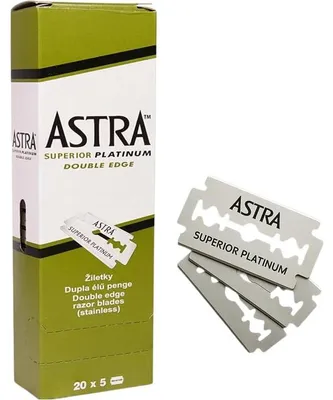 Image de Lames de rasoir Astra pour rasoir de sécurité – 100 lames à double tranchant avec 20 produits pour stopper les saignements