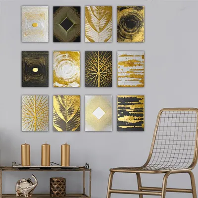 Obrázok produktu pre Wallity 364LUL1472, Obrázok, MDF, Čierna, Zlato, Biela, 150 mm, 3 mm, 200 mm