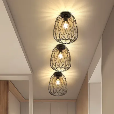 Zdjęcie produktu dla ZMH lampa sufitowa czarna reflektor sufitowy vintage lampa sufitowa 1 płomień E27 uchwyt lampy lampa metalowa sufit jadalnia klatka lampa pojedyncza do salonu kuchnia sypialnia korytarz Max.40W Ø 20cm