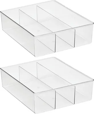 Produktbild von Aufbewahrungsbox mit 3 Fächern 2er Set Schrankbox mDesign transparent